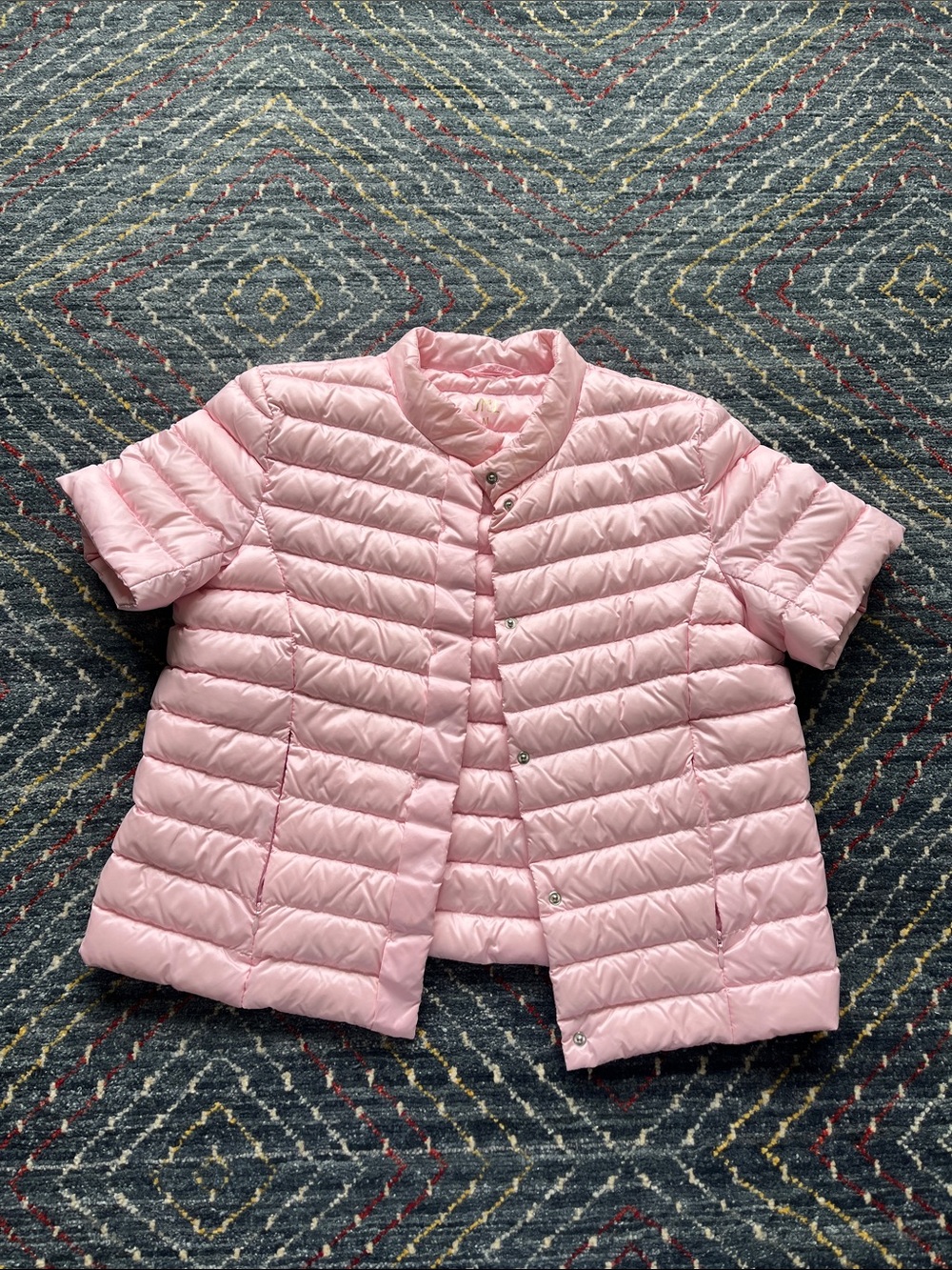 J. McLaughlin Light Pink Short Sleeve Quilted Jacket